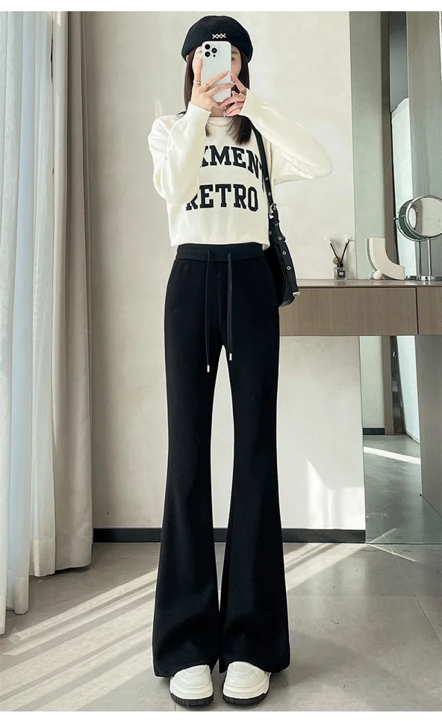 2025 Women's High-waist Slim Flared Trousers Detail