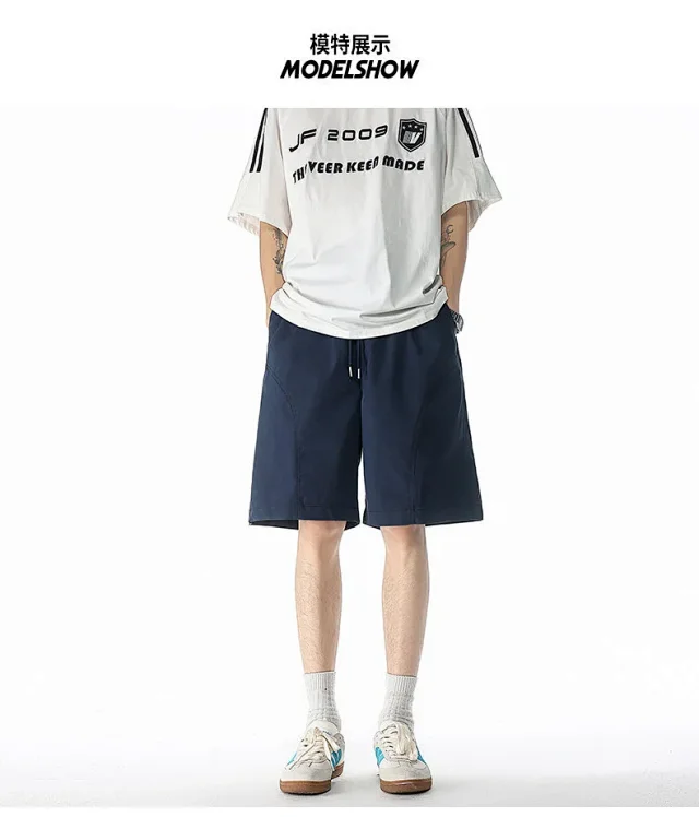 Men's Summer 2025 Loose High - street Shorts Detail