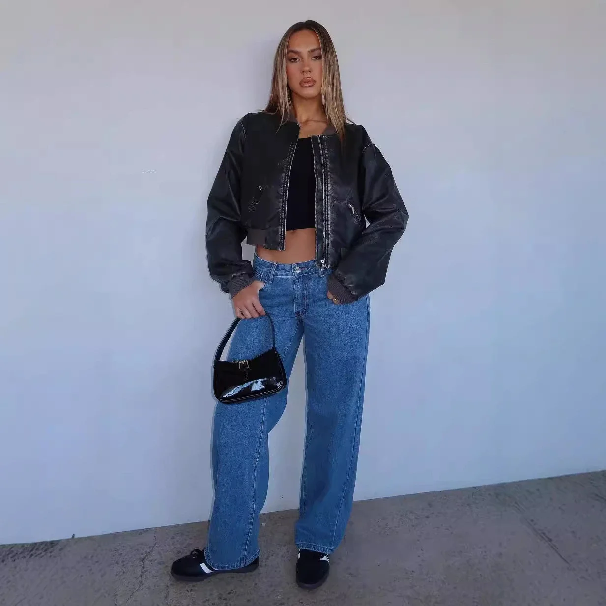 Chic Mid - Rise Straight Jeans for Ladies