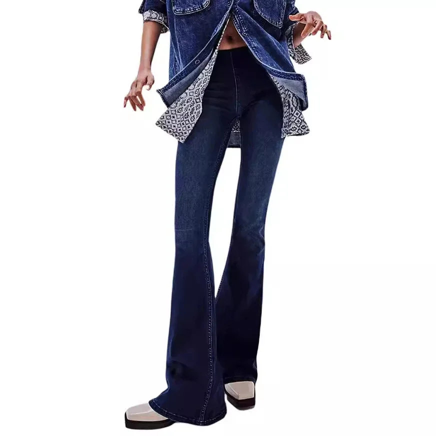 Low - rise Stretch Flare Jeans for Women