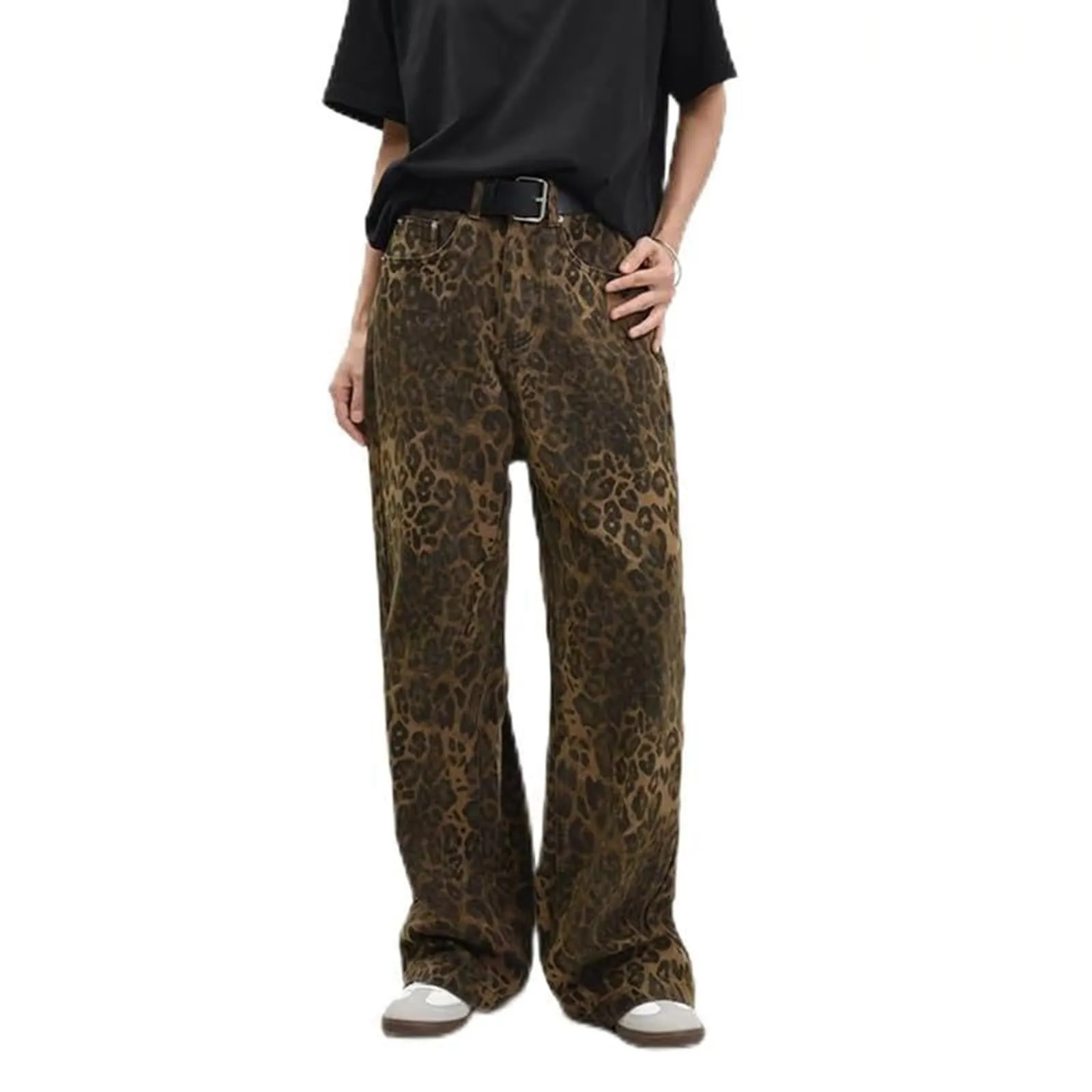 American Retro Leopard Jeans