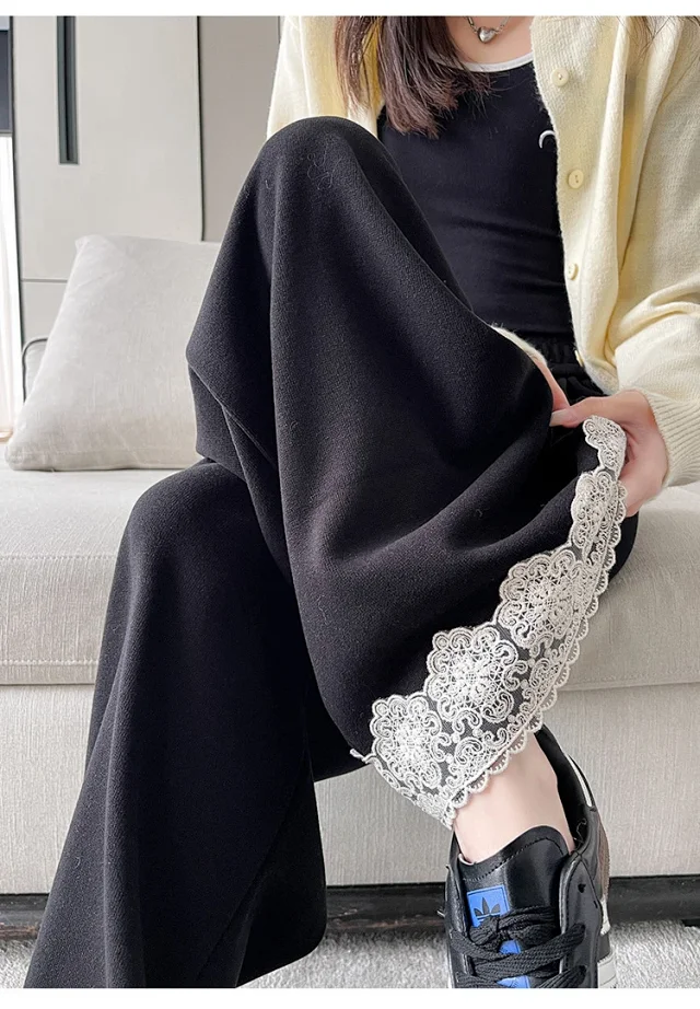 Autumn New Lace Wide-Leg Pants for Women Detail