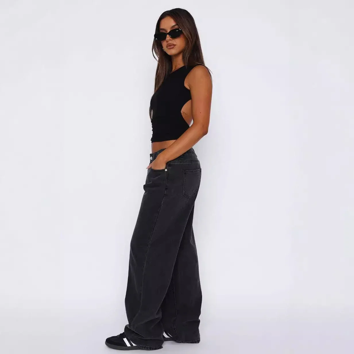 Chic Mid - Rise Straight Jeans for Ladies