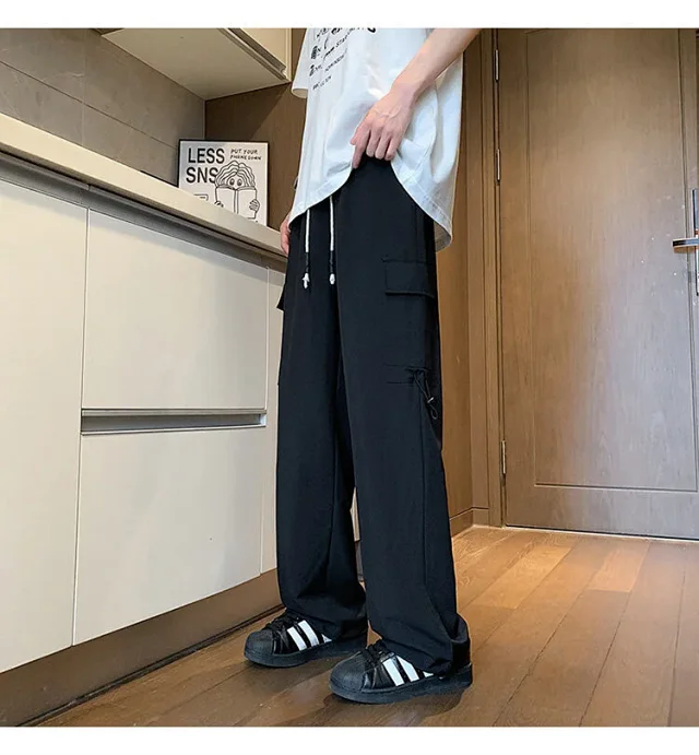 Maroon Quick - Dry Ice Silk Men's Summer Cargo Pants Detail