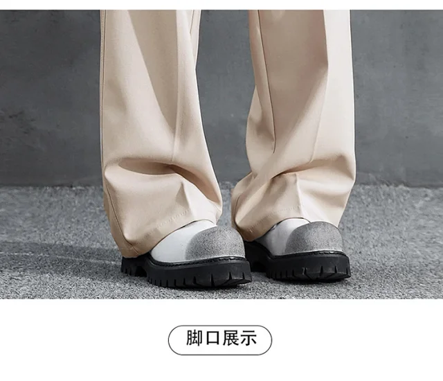 Dark Gray Straight 3 - Needle Trousers for Men Detail