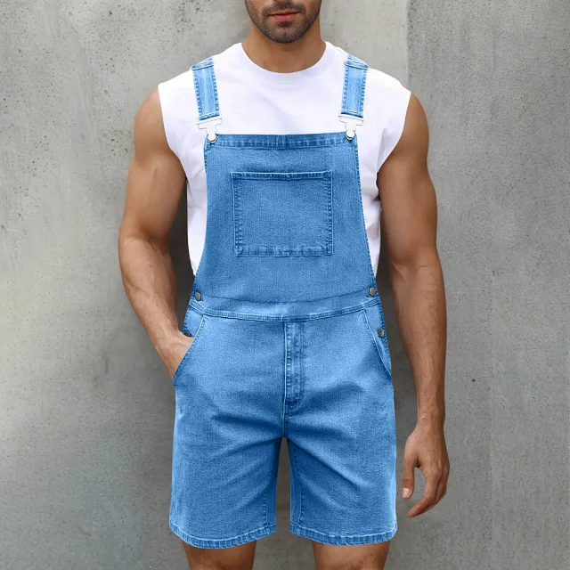 2025 Spring/Summer Men's Euro Luxury Denim Shortalls Detail