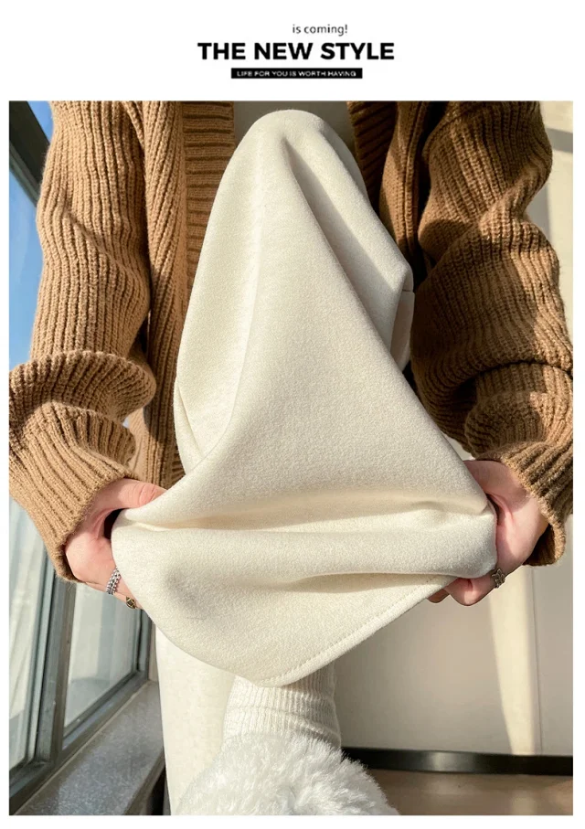 2025 Fall/Winter Women's Knit Wide-Leg Cashmere Pants Detail