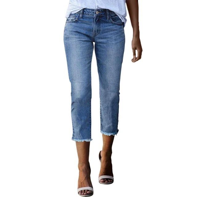Women's Fashion Retro Slim Stretch Denim Jeans Detail