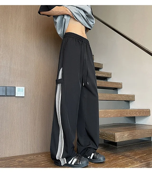 Men's 2025 Summer Ice Silk Wide - Leg Pants Detail