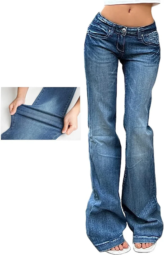 TEMU Vintage Bell - bottom Jeans for Women Detail