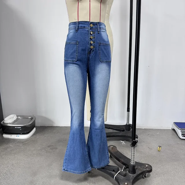 Elastic Flared Jeans for Women (Wish/Amazon) Detail