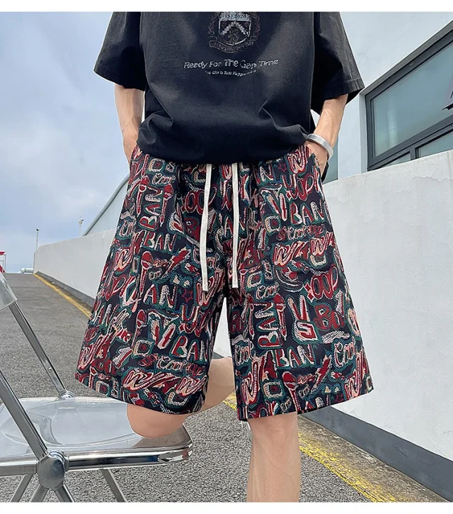 Men's Summer Breathable Linen Beach Shorts Detail