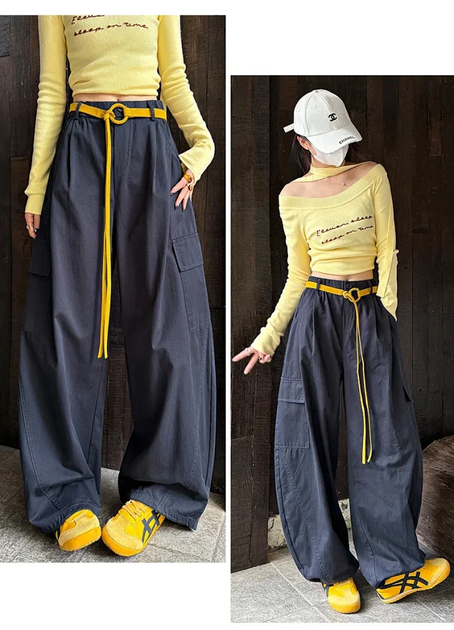 American High-waisted Slimming Cargo Pants Detail