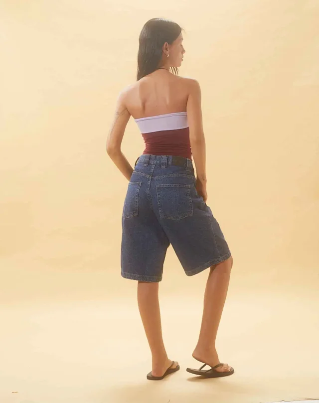 AliExpress Loose Non - Stretch Retro Denim Capris for Women Detail