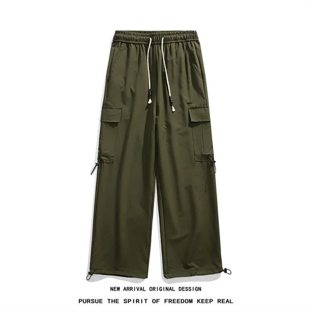 Wine Red Quick - Dry Ice Silk Men's Summer Casual Pants Detail