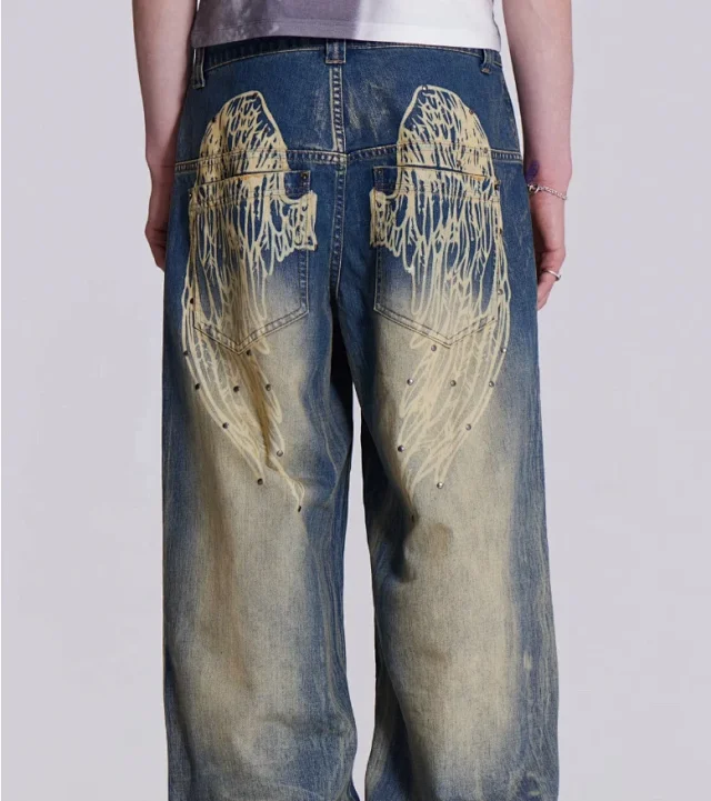 Factory Direct Retro Wide Leg Denim Detail