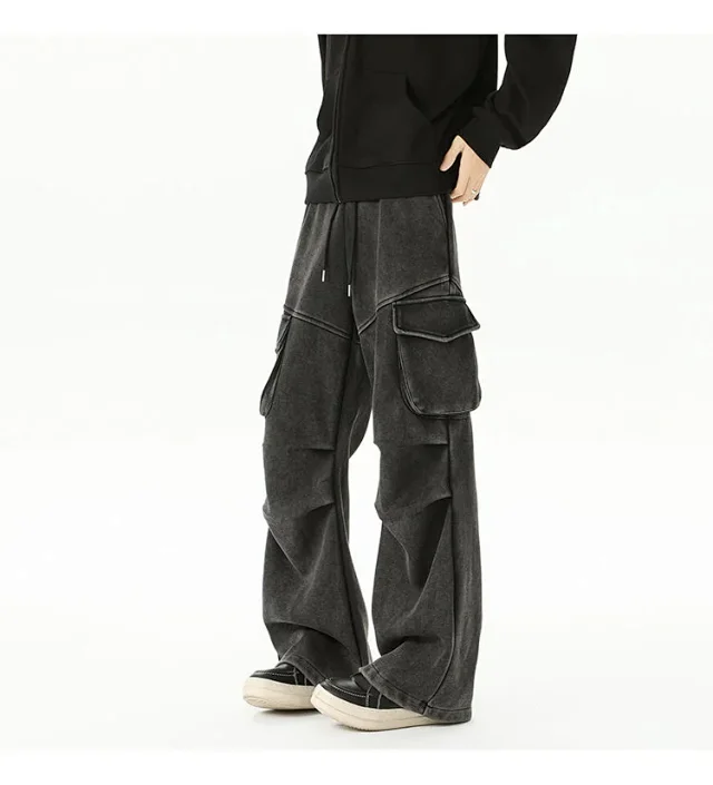 190 Tall Men's Long Loose Straight Sweatpants Detail