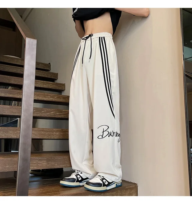 Men's Summer Ice Silk Baggy Straight Leg Trousers Detail