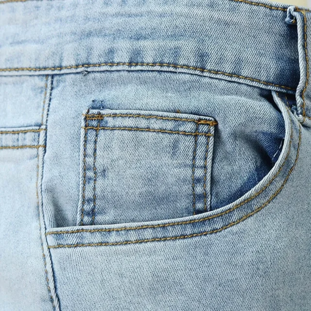 Men's Ripped Fashion Washed Jeans Detail