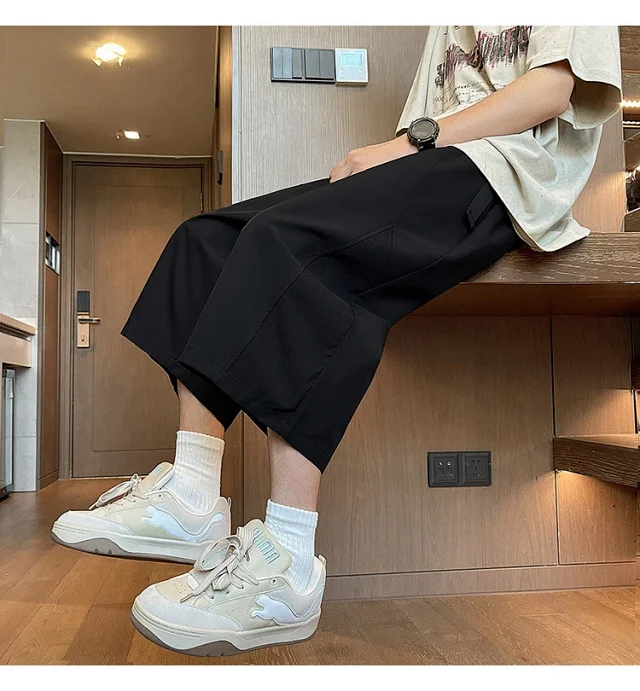 Men's Summer Mesh Pants with Belt Detail