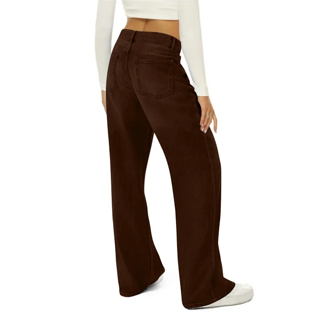 Women's Retro Wide-Leg Denim Pants Detail