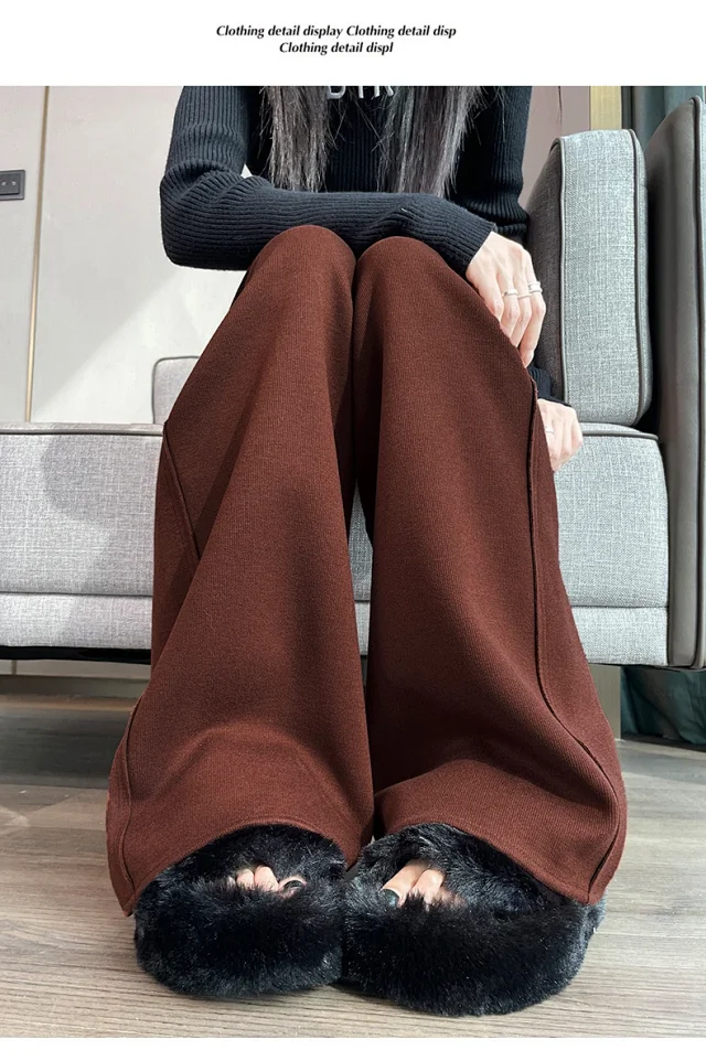 High-waist Drawstring Wide-leg Pants Detail