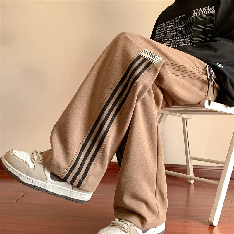 Japanese Oversize Men's Spring Retro Stripe Pants