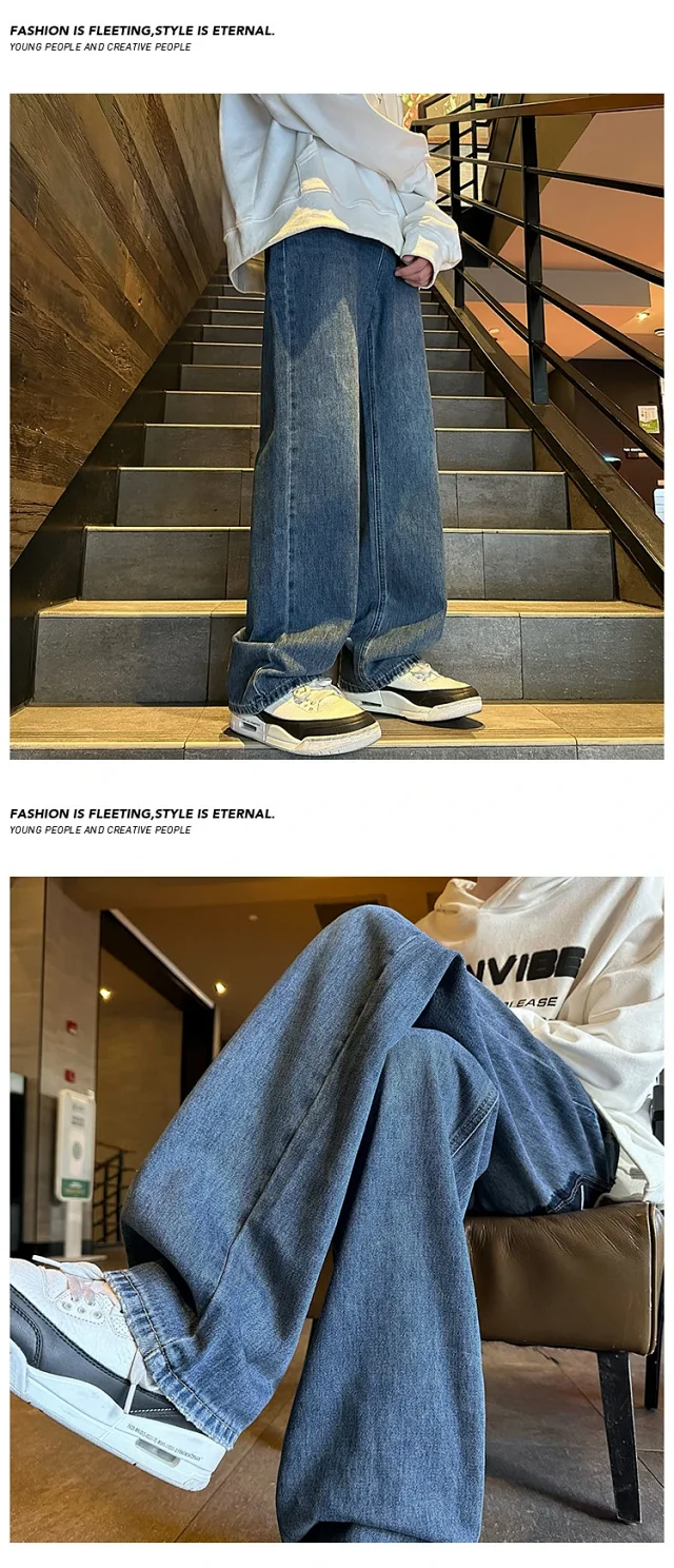 Vibe Men's Retro Blue Hiphop Pants Detail