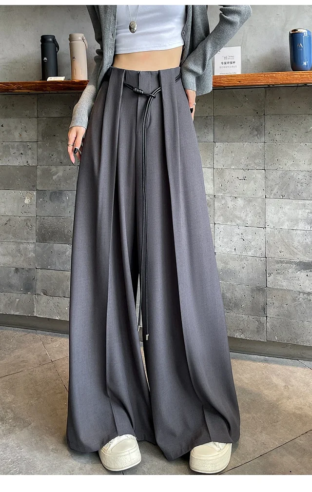 2025 Fall New Arrival: High-Waisted Wide-Leg Trousers for Women Detail