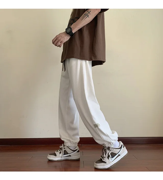 Men's Spring Autumn Waffle Casual Pants Detail