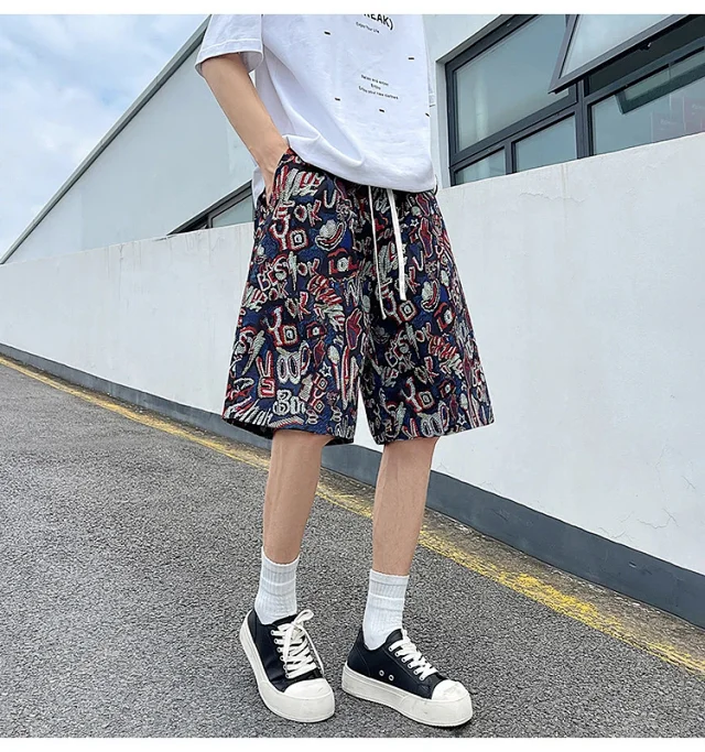 Men's Summer Breathable Linen Beach Shorts Detail