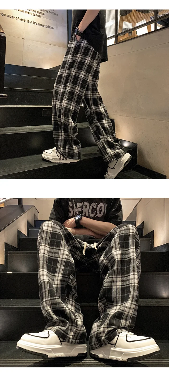 Men's Spring Retro Loose Wide-Leg Pants Detail