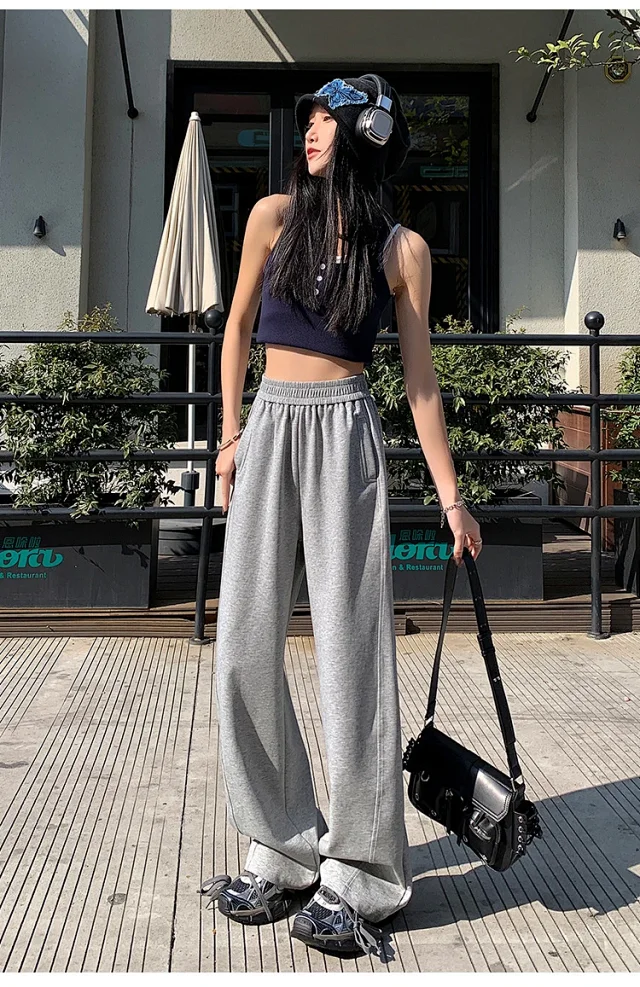 2025 Women's Slim Fit High - Waist Wide - Leg Pants Detail