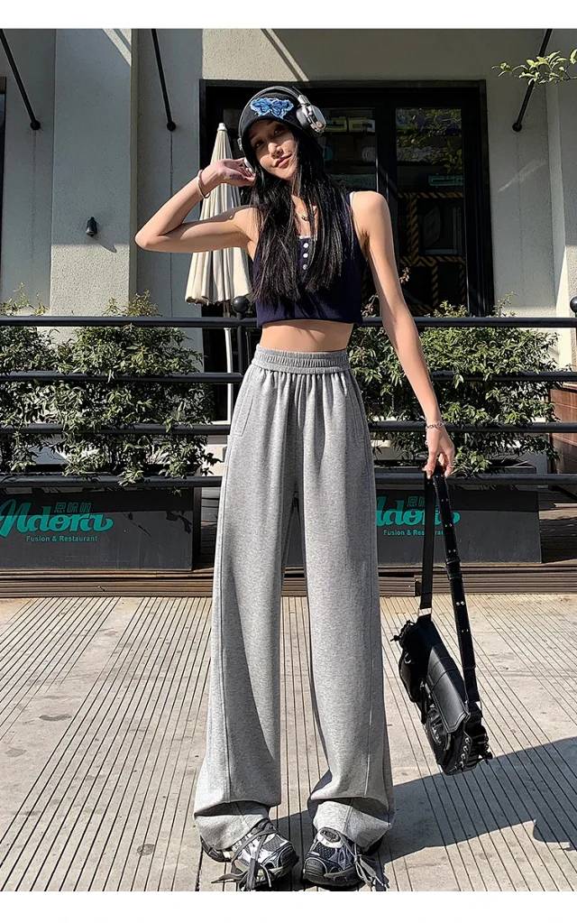 2025 Women's Slim Fit High - Waist Wide - Leg Pants Detail