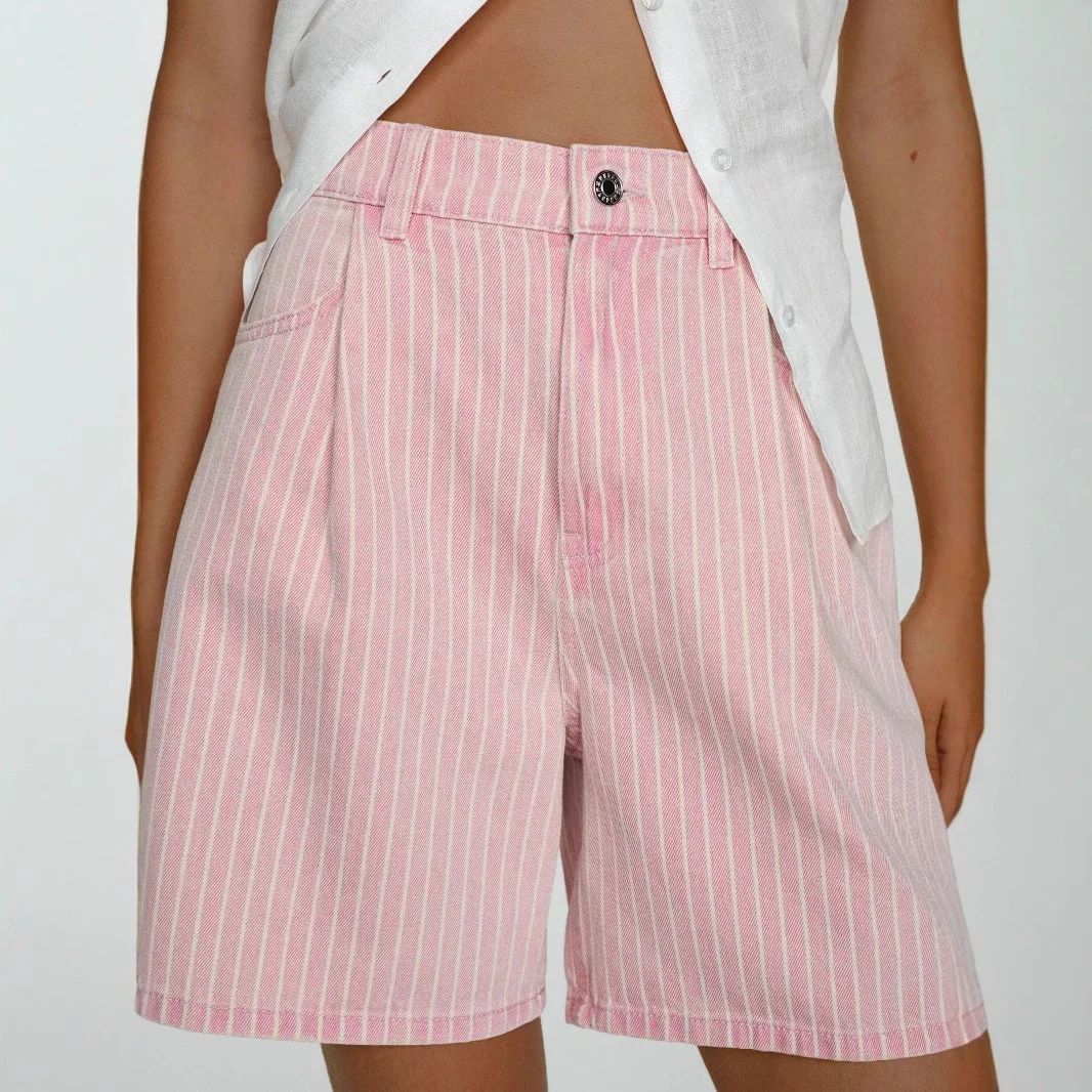 Stylish Loose High - Waist Denim Shorts for Women