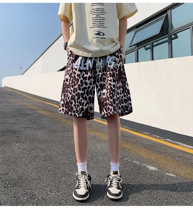 Men's Leopard Beach Shorts Detail