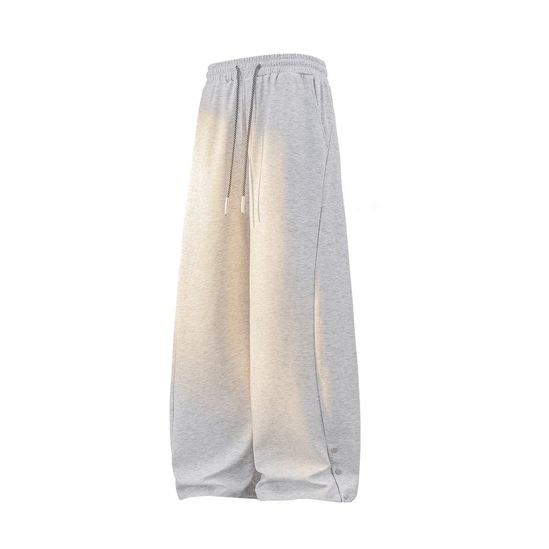French Side - Buttoned Men's Baggy Wide - Leg Pants