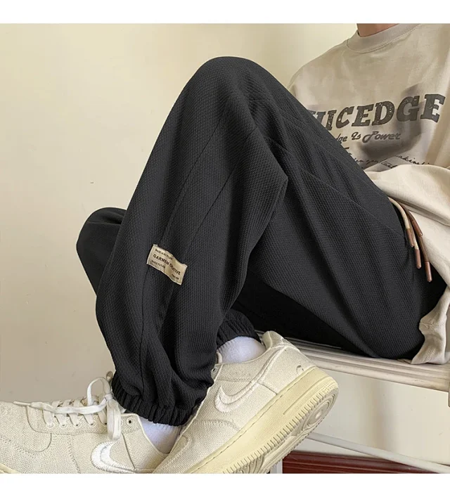 Men's Spring Autumn Waffle Casual Pants Detail