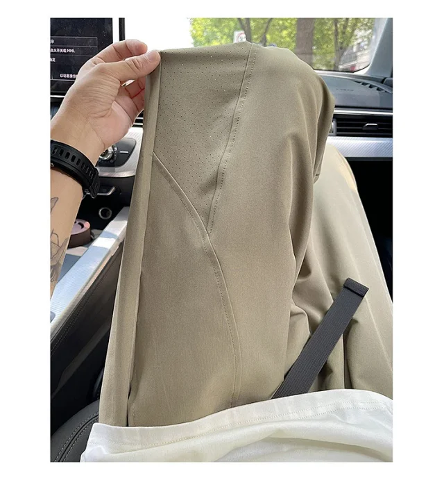 Men's Summer Mesh Pants with Belt Detail