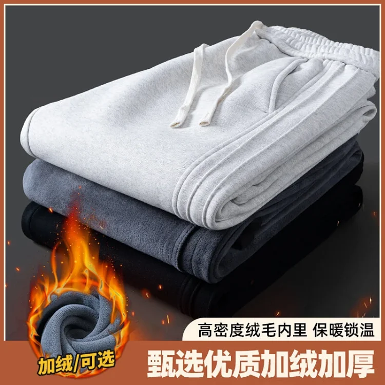 2025 Winter Men's Fleece Straight Track Pants