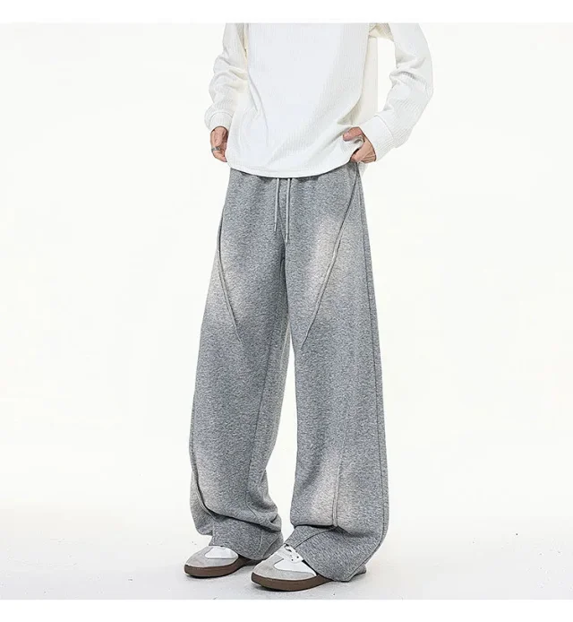 190 Tall Men's Long Washed Distressed Casual Pants Detail