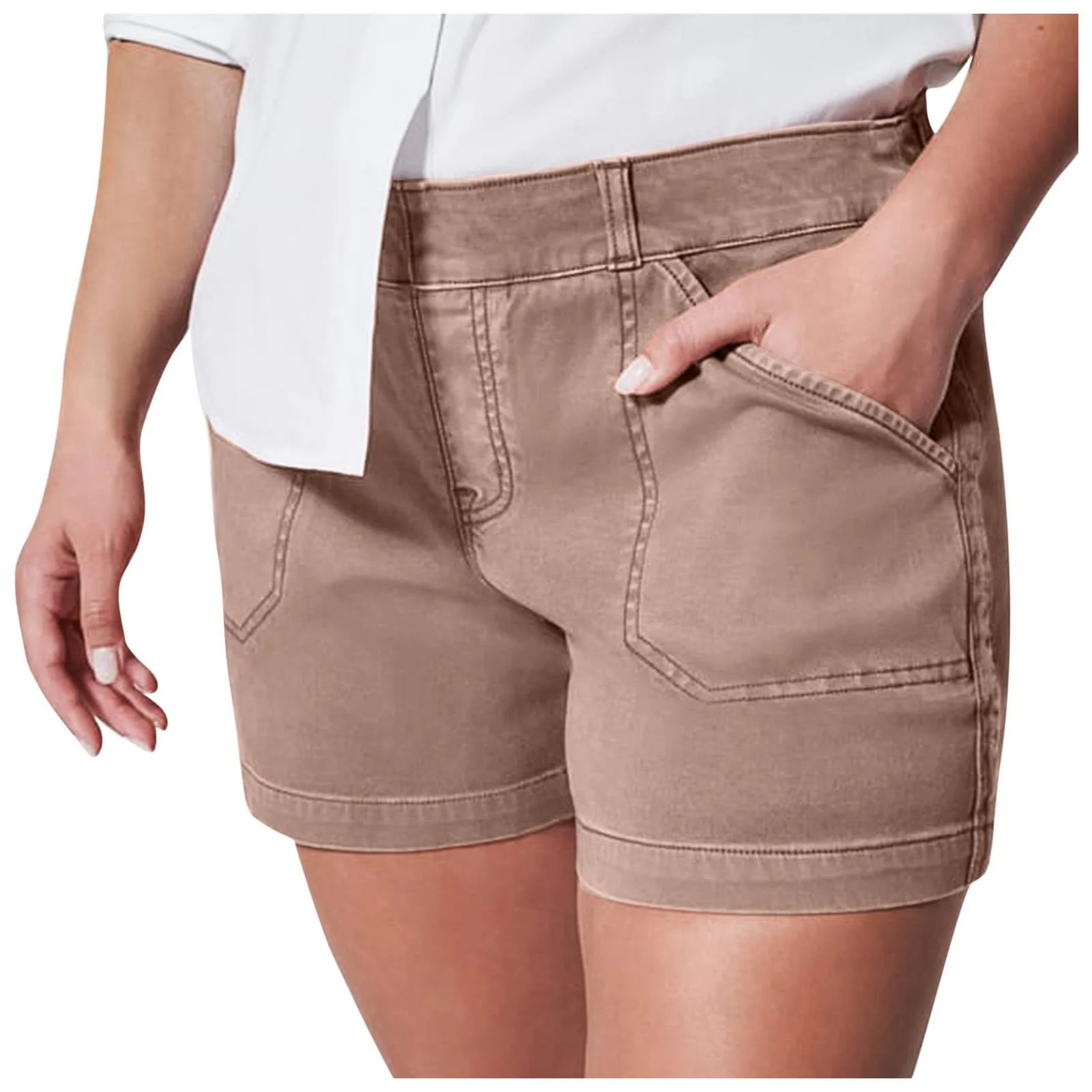 Retro Stretch Denim Shorts for Women
