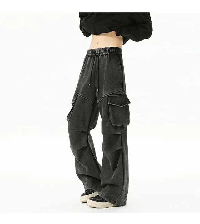 190 Tall Men's Long Loose Straight Sweatpants Detail