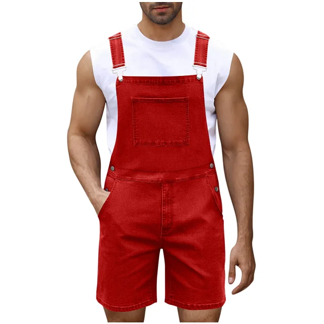 2025 Spring/Summer Men's Euro Luxury Denim Shortalls Detail
