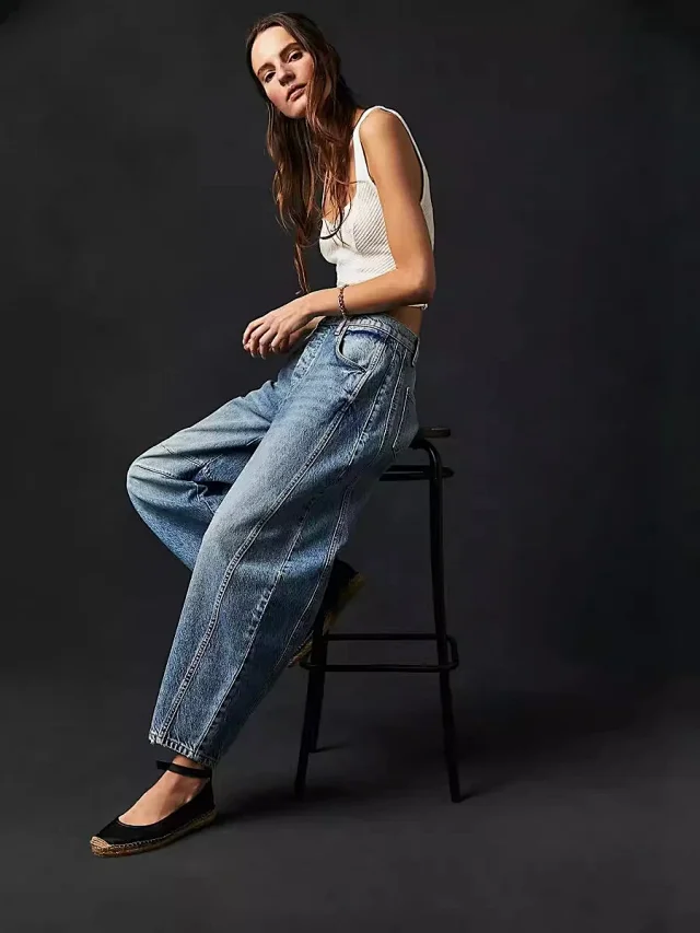 Women's Mid-Low Rise Wide-Leg Jeans Detail