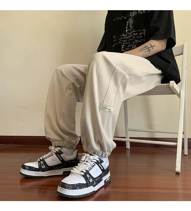 Men's Spring Autumn Waffle Casual Pants Detail