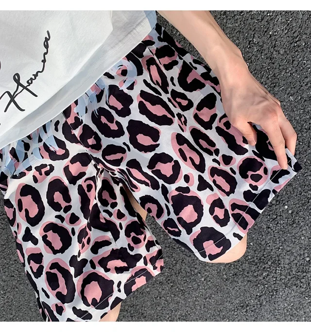 Men's Leopard Beach Shorts Detail