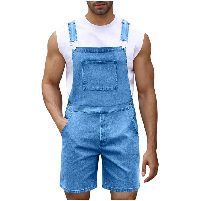 2025 Spring/Summer Men's Euro Luxury Denim Shortalls Detail
