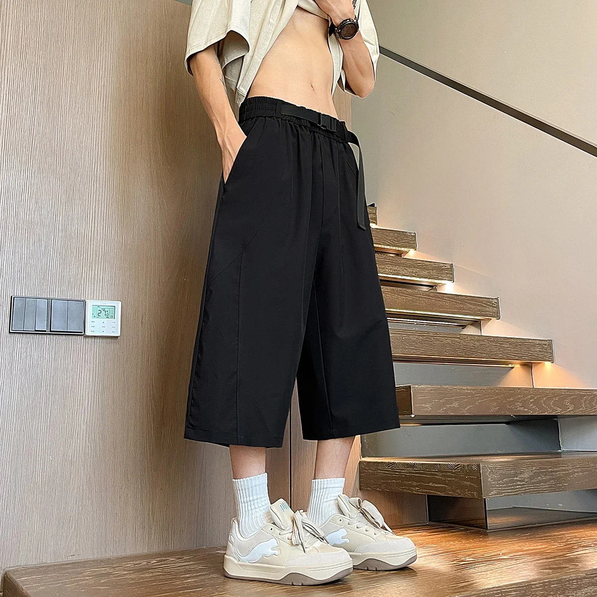 Men's Summer Mesh Pants with Belt