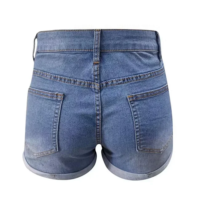 AliExpress Bestseller: Elastic Slim Fit Ripped Fringe Denim Shorts for Women Detail